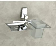 Star Soap Dish Tumbler Holder Stainless Steel Bathroom Commercial Hotel Spa Wall Mount Heavy-Duty Anti-Rust Waterproof Easy Clean Professional Grade Durable Dual Function Rustproof Hygienic Starburst Design Space Saving Modern Luxury Secure Mounting Sophi